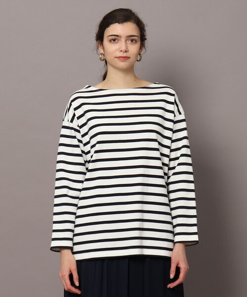 DRESSTERIOR(ドレステリア)の「◆ボートネックボーダーカットソー(Tシャツ/カットソー・レディース・オレンジ系その他4/ピンク系7/ネイビー系2・36/38)」の2枚目の写真