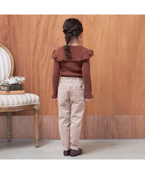 apres les cours（アプレレクール）の「WEB限定 カラバリ衿付きニット（ニット/セーター・キッズ・エンジ/ベージュ/ブラウン/アイボリー/ラベンダー・90/100/110/120/80/130/140）」の9枚目の写真