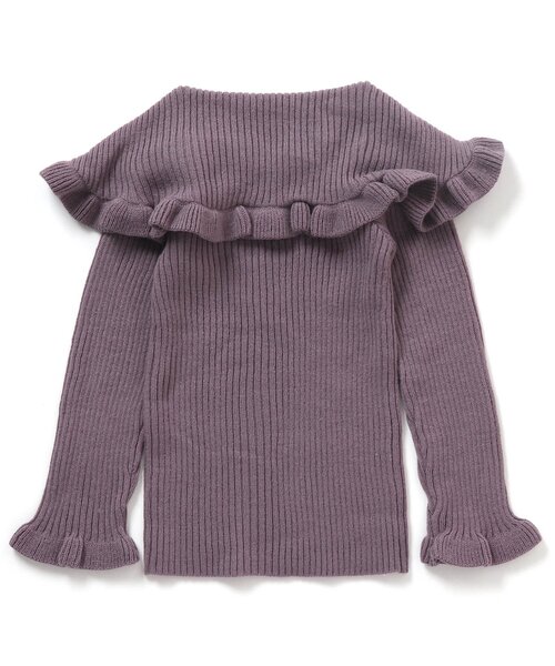 apres les cours（アプレレクール）の「WEB限定 カラバリ衿付きニット（ニット/セーター・キッズ・エンジ/ベージュ/ブラウン/アイボリー/ラベンダー・90/100/110/120/80/130/140）」の7枚目の写真