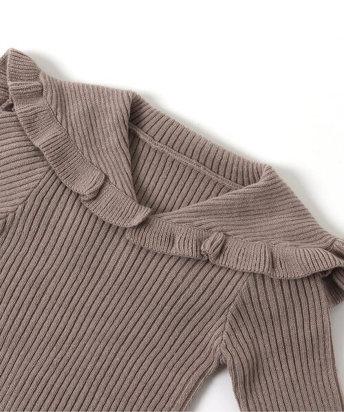 apres les cours（アプレレクール）の「WEB限定 カラバリ衿付きニット（ニット/セーター・キッズ・エンジ/ベージュ/ブラウン/アイボリー/ラベンダー・90/100/110/120/80/130/140）」の10枚目の写真