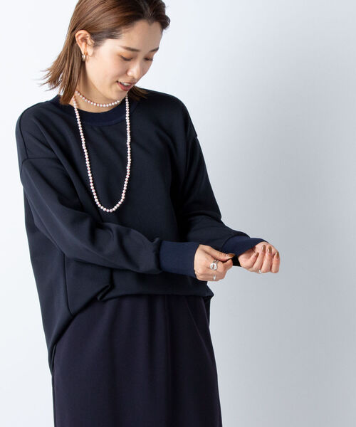 NOLLEY’S(ノーリーズ)の「ダンボール・Tブラウス(Tシャツ/カットソー・レディース・ネイビー/ホワイト・FREE)」の2枚目の写真
