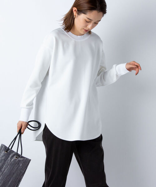 NOLLEY’S(ノーリーズ)の「ダンボール・Tブラウス(Tシャツ/カットソー・レディース・ネイビー/ホワイト・FREE)」の14枚目の写真