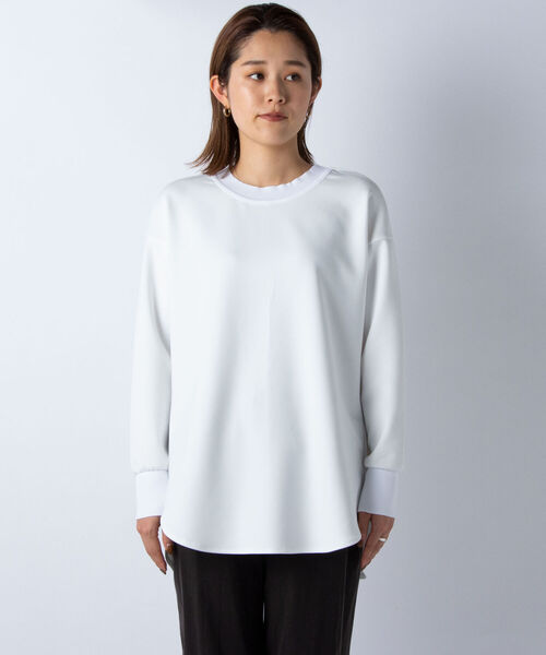 NOLLEY’S(ノーリーズ)の「ダンボール・Tブラウス(Tシャツ/カットソー・レディース・ネイビー/ホワイト・FREE)」の8枚目の写真