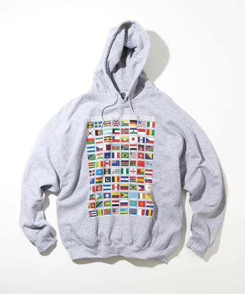 TENBOX（テンボックス）の「TENBOX/10匣/テンボックス 別注 WORLDFLAG HOODIE/ワールドフラッグ フーディ（パーカー・メンズ・ブラック/グレー/ホワイト・LARGE/MEDIUM/X-LARGE）」の13枚目の写真