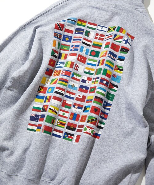 TENBOX（テンボックス）の「TENBOX/10匣/テンボックス 別注 WORLDFLAG HOODIE/ワールドフラッグ フーディ（パーカー・メンズ・ブラック/グレー/ホワイト・LARGE/MEDIUM/X-LARGE）」の5枚目の写真