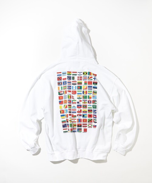 TENBOX（テンボックス）の「TENBOX/10匣/テンボックス 別注 WORLDFLAG HOODIE/ワールドフラッグ フーディ（パーカー・メンズ・ブラック/グレー/ホワイト・LARGE/MEDIUM/X-LARGE）」の10枚目の写真