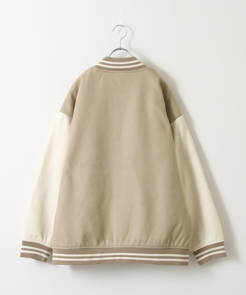 UNCORD(アンコード)の「【UNCORD】オーバーサイズウールライクスタジャン(スタジャン・メンズ・ブラック/グレイッシュベージュ/ブラック系/ベージュ系/カーキ系/ネイビー系・MEDIUM/LARGE)」の12枚目の写真