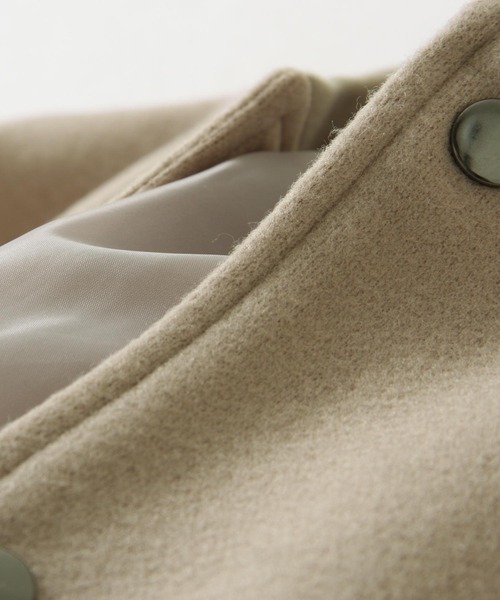 UNCORD(アンコード)の「【UNCORD】オーバーサイズウールライクスタジャン(スタジャン・メンズ・ブラック/グレイッシュベージュ/ブラック系/ベージュ系/カーキ系/ネイビー系・MEDIUM/LARGE)」の13枚目の写真