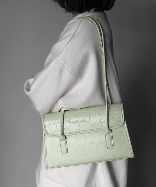 Riberry(リベリー)の「型押しスクエアショルダーバッグ(ハンドバッグ・レディース・ホワイト/ブラック/ブラウン/イエロー/グリーン・FREE)」の17枚目の写真