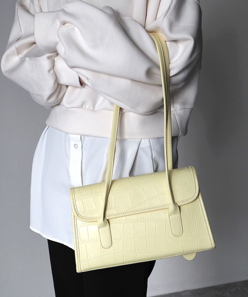 Riberry(リベリー)の「型押しスクエアショルダーバッグ(ハンドバッグ・レディース・ホワイト/ブラック/ブラウン/イエロー/グリーン・FREE)」の18枚目の写真