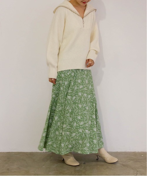 RANDA(ランダ)の「プリントロングスカート(スカート・レディース・ブラック/ブラウン/グリーン・1/0)」の7枚目の写真