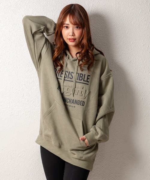 GGD（ジージーディー）の「オーバーサイズ裏起毛ワンポイントパーカー（パーカー・レディース・ブラック/グリーン/ブラウン・L/LL/M）」の10枚目の写真