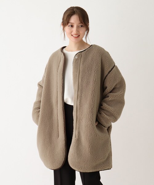 DRESKIP（ドレスキップ）の「◆リバ－シブルボアキルトコート（その他アウター・レディース・ブラウン系その他/アイボリー/サンドベージュ・02/03）」の3枚目の写真