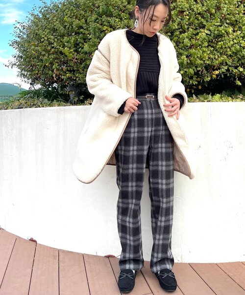 DRESKIP（ドレスキップ）の「◆リバ－シブルボアキルトコート（その他アウター・レディース・ブラウン系その他/アイボリー/サンドベージュ・02/03）」の4枚目の写真