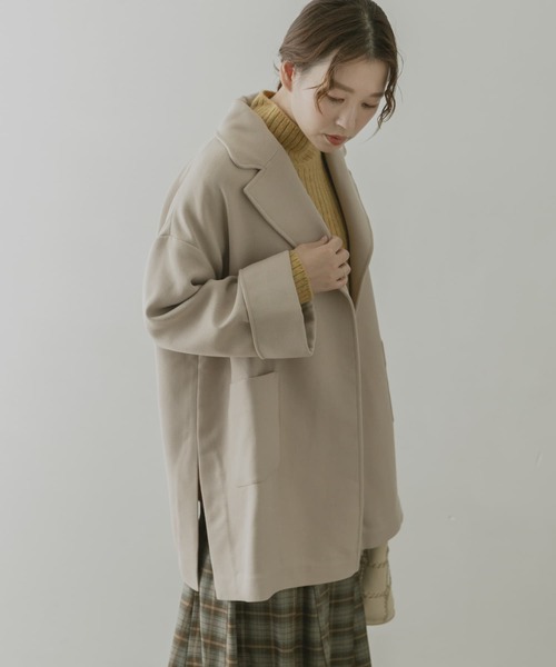 F by ROSSO(エフバイロッソ)の「F by ROSSO ビッグカラーミドルコート(その他アウター・レディース・ダークブラウン/ライトベージュ・FREE)」の13枚目の写真