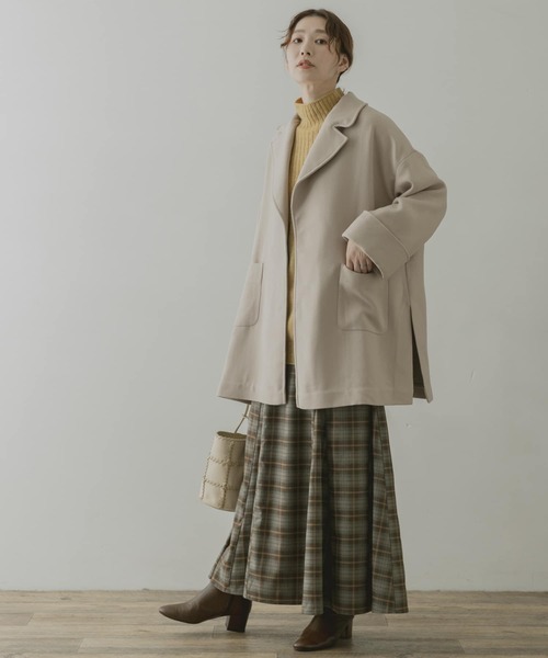 F by ROSSO(エフバイロッソ)の「F by ROSSO ビッグカラーミドルコート(その他アウター・レディース・ダークブラウン/ライトベージュ・FREE)」の11枚目の写真