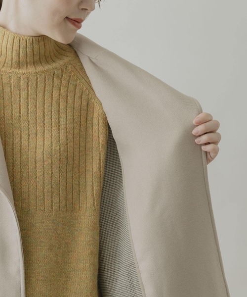 F by ROSSO(エフバイロッソ)の「F by ROSSO ビッグカラーミドルコート(その他アウター・レディース・ダークブラウン/ライトベージュ・FREE)」の10枚目の写真