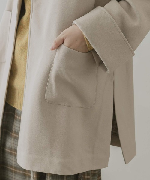 F by ROSSO(エフバイロッソ)の「F by ROSSO ビッグカラーミドルコート(その他アウター・レディース・ダークブラウン/ライトベージュ・FREE)」の18枚目の写真