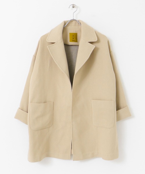 F by ROSSO(エフバイロッソ)の「F by ROSSO ビッグカラーミドルコート(その他アウター・レディース・ダークブラウン/ライトベージュ・FREE)」の8枚目の写真