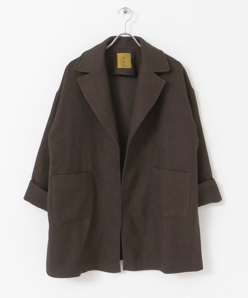 F by ROSSO(エフバイロッソ)の「F by ROSSO ビッグカラーミドルコート(その他アウター・レディース・ダークブラウン/ライトベージュ・FREE)」の14枚目の写真