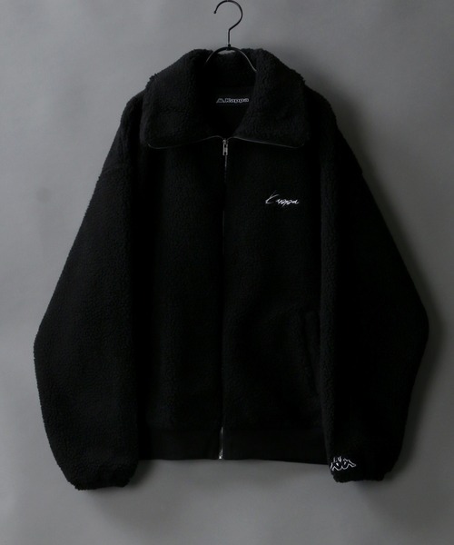 Kappa（カッパ）の「【kappa】Drop shoulder Boa B-3 jacket/カッパ ドロップショルダー ボア フリース B-3 ジャケット（ブルゾン・メンズ・ブラック/ベージュ/オフホワイト・M/L）」の2枚目の写真