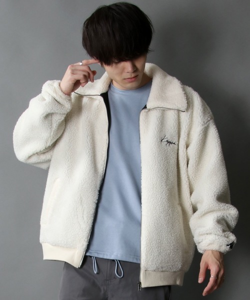 Kappa（カッパ）の「【kappa】Drop shoulder Boa B-3 jacket/カッパ ドロップショルダー ボア フリース B-3 ジャケット（ブルゾン・メンズ・ブラック/ベージュ/オフホワイト・M/L）」の8枚目の写真