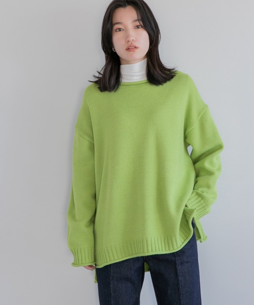 LOWRYS FARM（ローリーズファーム）の「クルンニットプルオーバーＬＳ　259234（ニット/セーター・レディース・ブラック/レッド/ブルー/アイボリー/グリーン・FREE）」の3枚目の写真