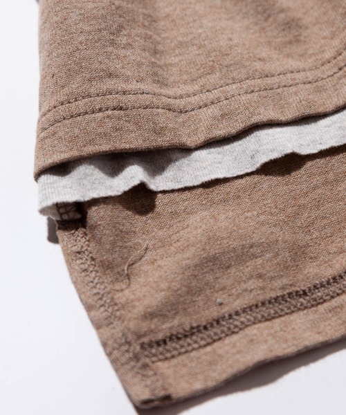 glamb(グラム)の「Fake Layered Wide CS / フェイクレイヤードワイドカットソー(Tシャツ/カットソー・メンズ・グレー/ブラウン/ブラック・L/M/S)」の4枚目の写真
