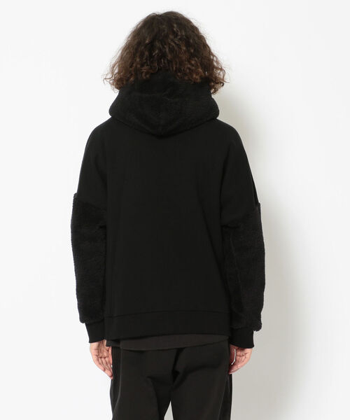 OURET（オーレット）の「OURET/オーレット/ヴィンテージ裏毛×フリースファー　スラッシュポケットリブＺＩＰフーディ（パーカー・メンズ・ブラック/グレー・1/2/3）」の5枚目の写真