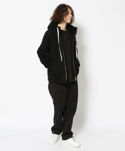OURET（オーレット）の「OURET/オーレット/ヴィンテージ裏毛×フリースファー　スラッシュポケットリブＺＩＰフーディ（パーカー・メンズ・ブラック/グレー・1/2/3）」の12枚目の写真
