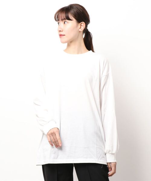 ehka sopo（エヘカソポ）の「シンプルロンT（Tシャツ/カットソー・レディース・オフホワイト/キナリ・ﾌﾘ-）」の6枚目の写真