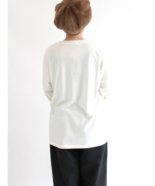 ehka sopo（エヘカソポ）の「シンプルロンT（Tシャツ/カットソー・レディース・オフホワイト/キナリ・ﾌﾘ-）」の13枚目の写真