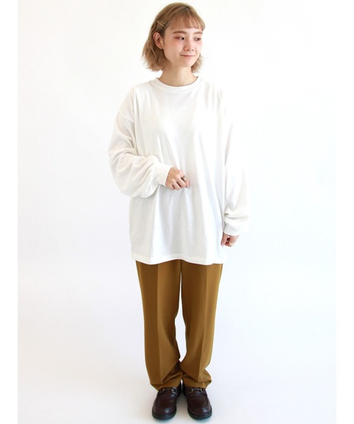 ehka sopo（エヘカソポ）の「シンプルロンT（Tシャツ/カットソー・レディース・オフホワイト/キナリ・ﾌﾘ-）」の14枚目の写真