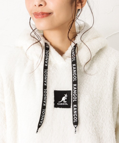 KANGOL(カンゴール)の「KANGOL カンゴール ファーフリースプルオーバーパーカー(パーカー・レディース・ホワイト/ブラック/ベージュ/グレー・M/L)」の12枚目の写真