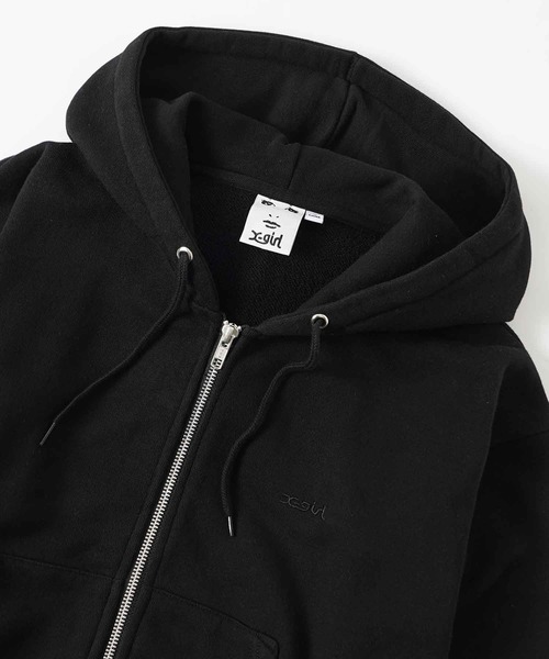 X-girl(エックスガール)の「COMPACT ZIP UP HOODIE(パーカー・レディース・アッシュ/ライトグリーン/ブラック・S/M)」の8枚目の写真