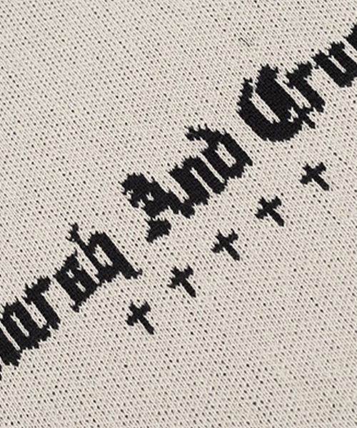 HARSH AND CRUEL（ハーシュアンドクルーエル）の「グラフィック刺繍  ニットセーター HC21AW07【Harsh and Cruel】（ニット/セーター・メンズ・ホワイト/ブラック・L/M/S/XL）」の9枚目の写真