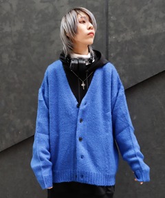 Shaggy knit mix cardigan / シャギーニットミックスカーディガン