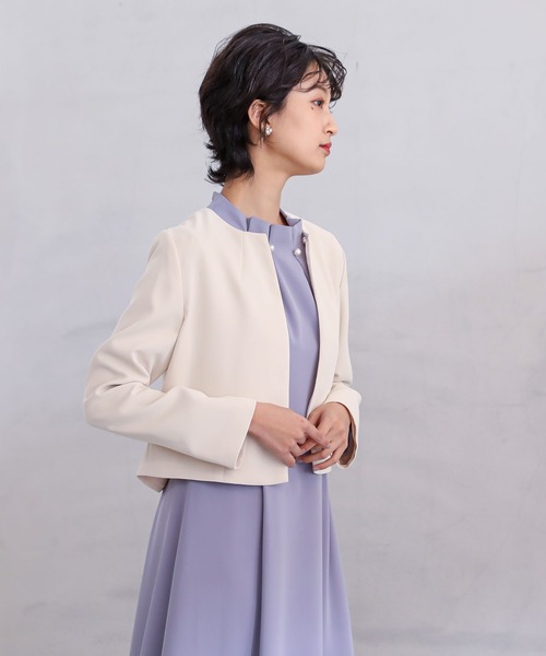 Dorry Doll(ドリードール)の「セレモニータックノーカラージャケット(ノーカラージャケット・レディース・ブラック/ネイビー/ブルーグレー/ベージュ・M)」の6枚目の写真