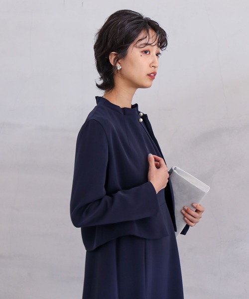Dorry Doll(ドリードール)の「セレモニータックノーカラージャケット(ノーカラージャケット・レディース・ブラック/ネイビー/ブルーグレー/ベージュ・M)」の11枚目の写真