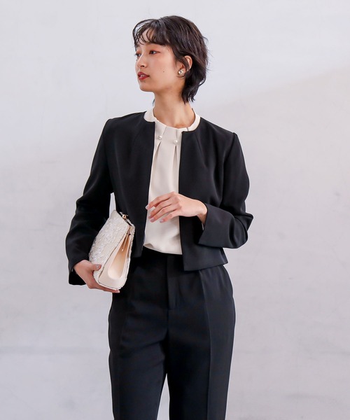 Dorry Doll(ドリードール)の「セレモニータックノーカラージャケット(ノーカラージャケット・レディース・ブラック/ネイビー/ブルーグレー/ベージュ・M)」の21枚目の写真