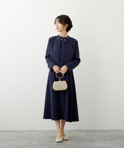 Dorry Doll(ドリードール)の「セレモニータックノーカラージャケット(ノーカラージャケット・レディース・ブラック/ネイビー/ブルーグレー/ベージュ・M)」の5枚目の写真