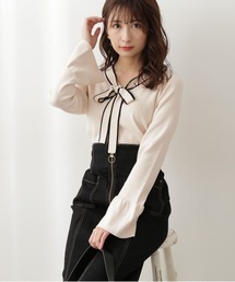 PROPORTION BODY DRESSING | リボンバイカラーニット / 1212170106(ニット/セーター)