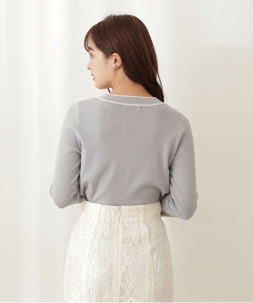 PROPORTION BODY DRESSING（プロポーションボディドレッシング）の「リボンバイカラーニット / 1212170106（ニット/セーター・レディース・ブラック/オフホワイト/ブルー・SMALL/MEDIUM）」の5枚目の写真