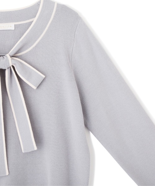 PROPORTION BODY DRESSING（プロポーションボディドレッシング）の「リボンバイカラーニット / 1212170106（ニット/セーター・レディース・ブラック/オフホワイト/ブルー・SMALL/MEDIUM）」の17枚目の写真