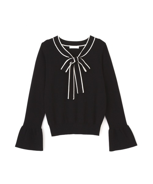 PROPORTION BODY DRESSING（プロポーションボディドレッシング）の「リボンバイカラーニット / 1212170106（ニット/セーター・レディース・ブラック/オフホワイト/ブルー・SMALL/MEDIUM）」の19枚目の写真