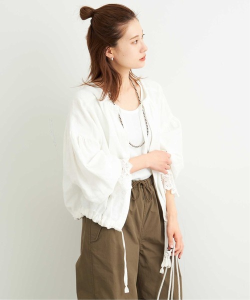 【福田 麻琴×FRAMeWORK】ヘビーリネン2WAYブラウス セール】【福田 麻琴×FRAMeWORK】ヘビーリネン2WAYブラウス◇（シャツ