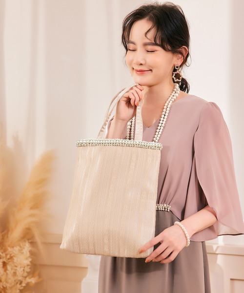 DRESS STAR(ドレス スター)の「パーティーバッグ 結婚式 入学式 バッグ サブバッグ(クラッチバッグ・レディース・ブラック/ベージュ・フリー)」の8枚目の写真