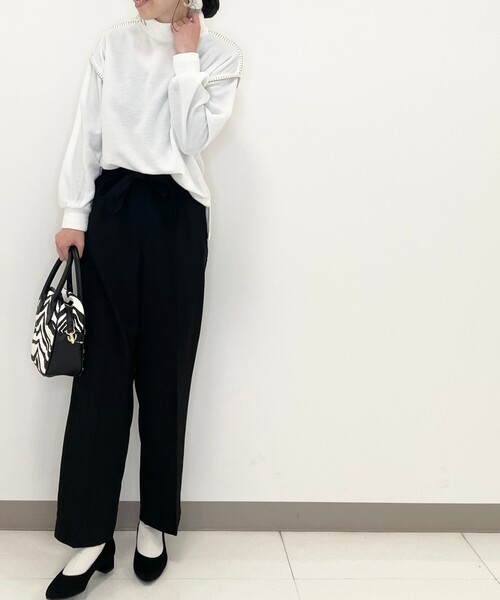 DRESKIP（ドレスキップ）の「◆裏起毛ベルト付ワイドパンツ（その他パンツ・レディース・ブラック/サンドベージュ/グレー系1・02/03/04）」の4枚目の写真