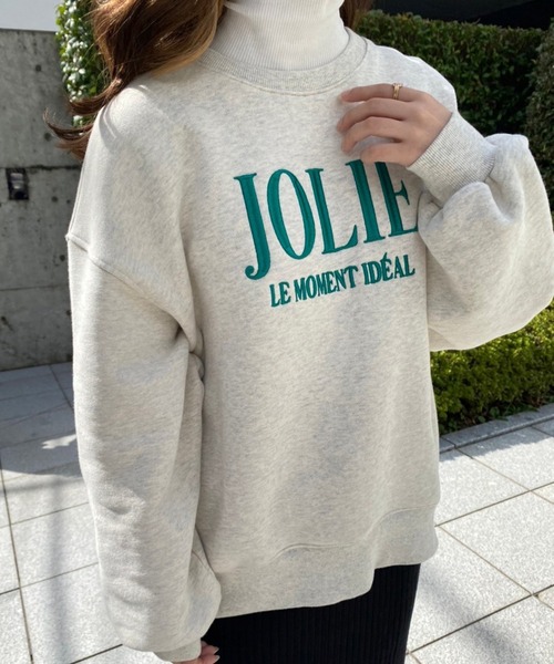 one after another NICE CLAUP（ワンアフターアナザーナイスクラップ）の「ビックシルエットロゴ刺繍スウェット（スウェット・レディース・グレー/オートミール/オフホワイト・FREE）」の6枚目の写真