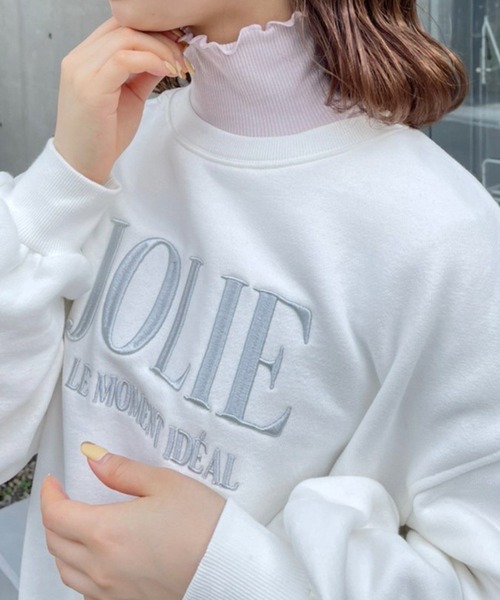 one after another NICE CLAUP（ワンアフターアナザーナイスクラップ）の「ビックシルエットロゴ刺繍スウェット（スウェット・レディース・グレー/オートミール/オフホワイト・FREE）」の18枚目の写真